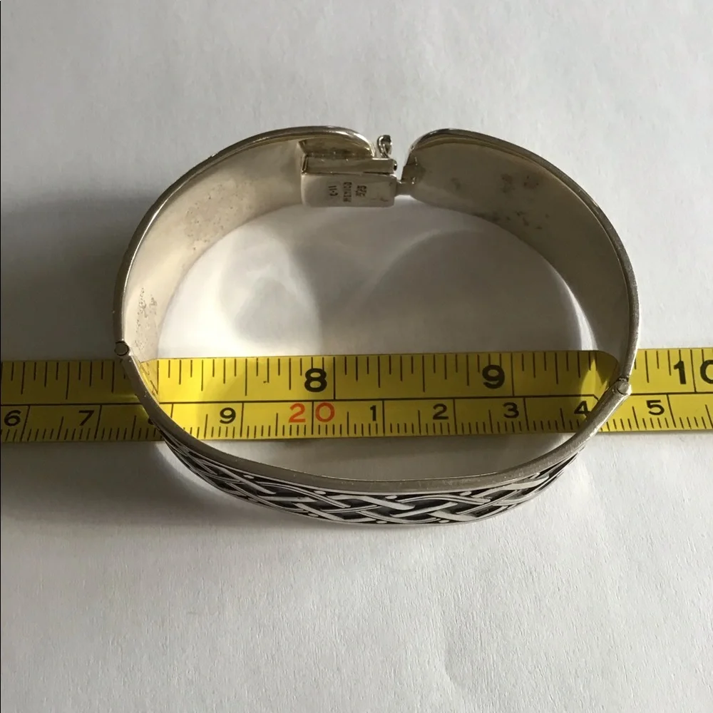 Heavy Sterling Celtic Hinged Bracelet CII Mexico - Picture 5 of 7